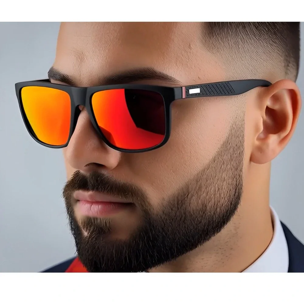 Men's Sunglasses‎ Red Mirrored Lens Reflective Driving Fishing Golf Sport Classy